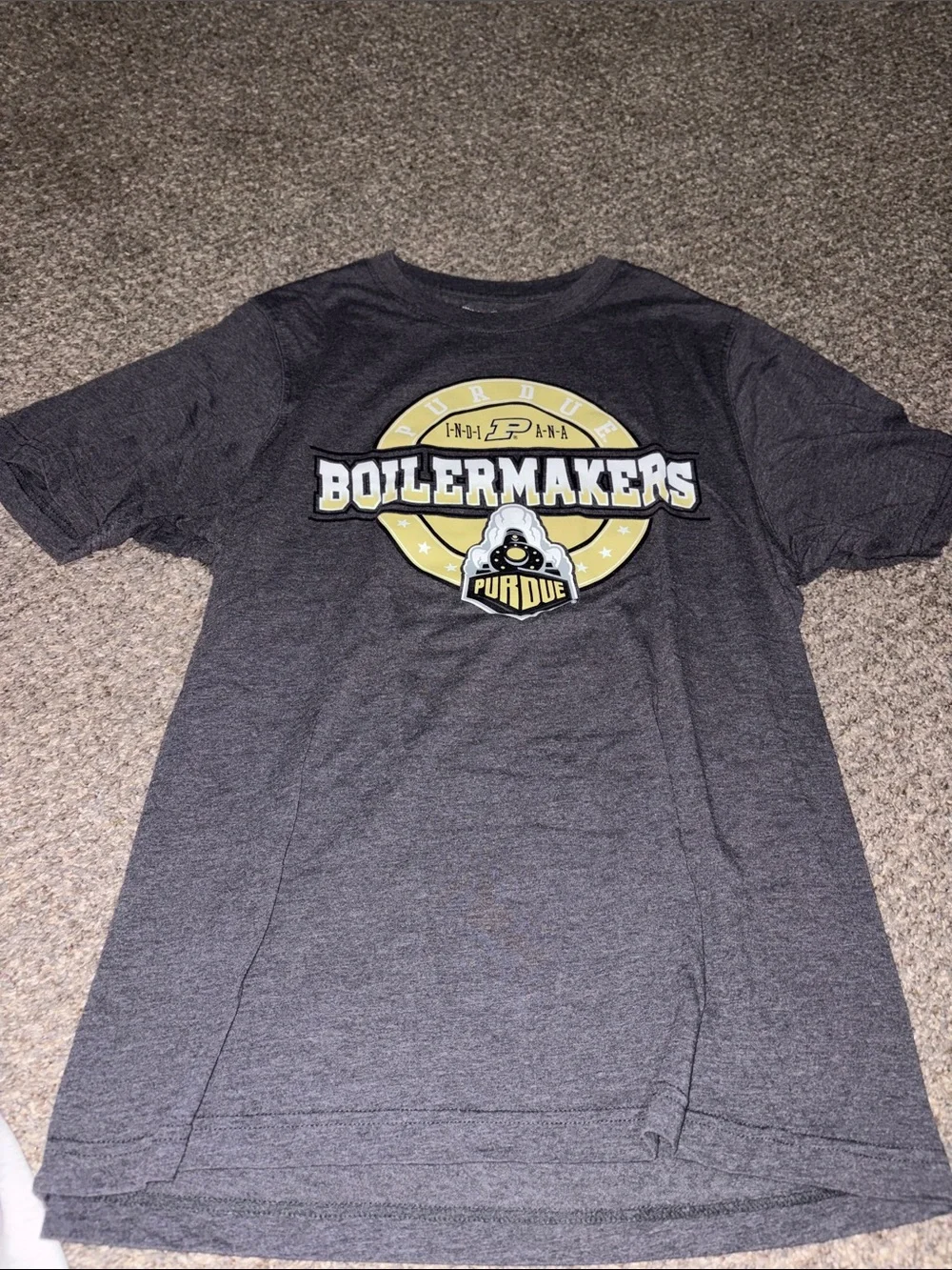 NCAA Purdue Boilermakers Gray and Gold Short Sleeve Tee